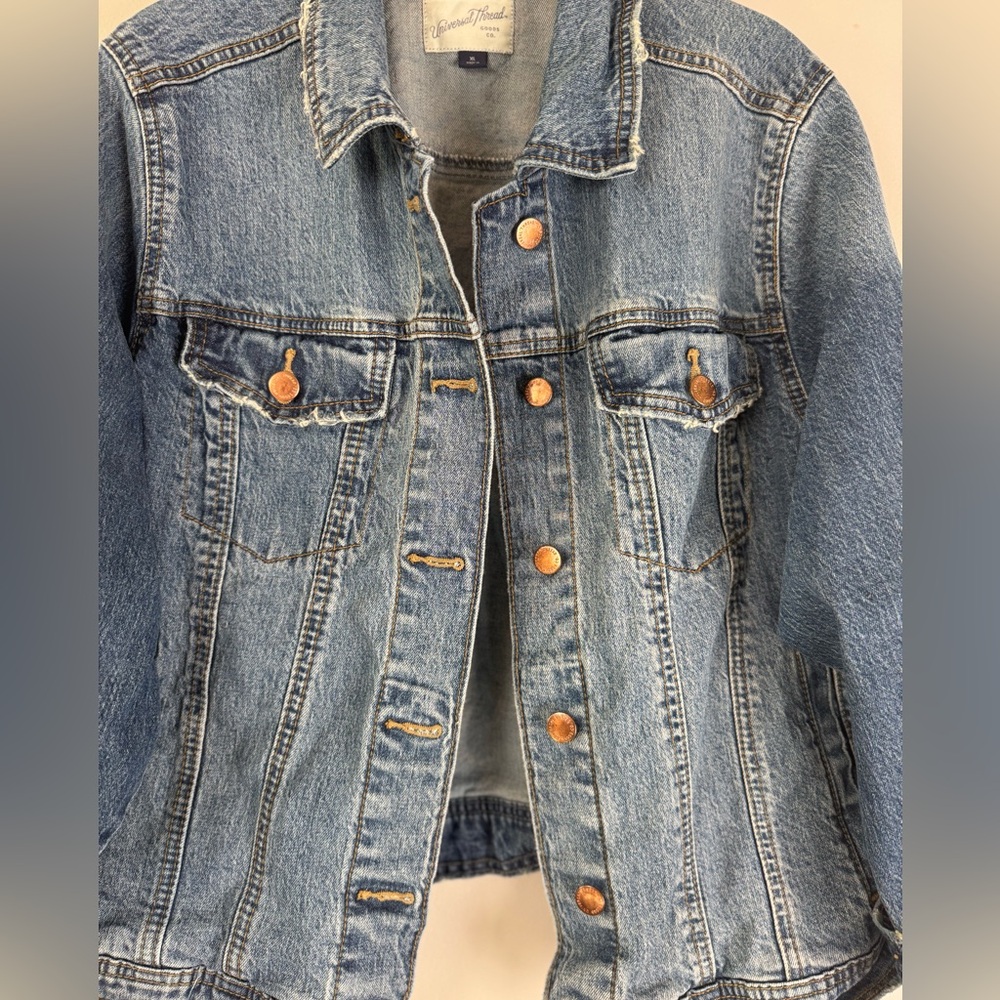 Universal Thread Denim Jacket Blue Trucker Stretch Women's XL - Picture 3 of 5